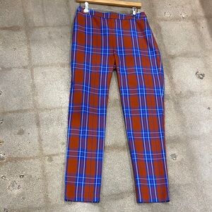 Hunter Bell Red and Blue Plaid Straight Leg Pants